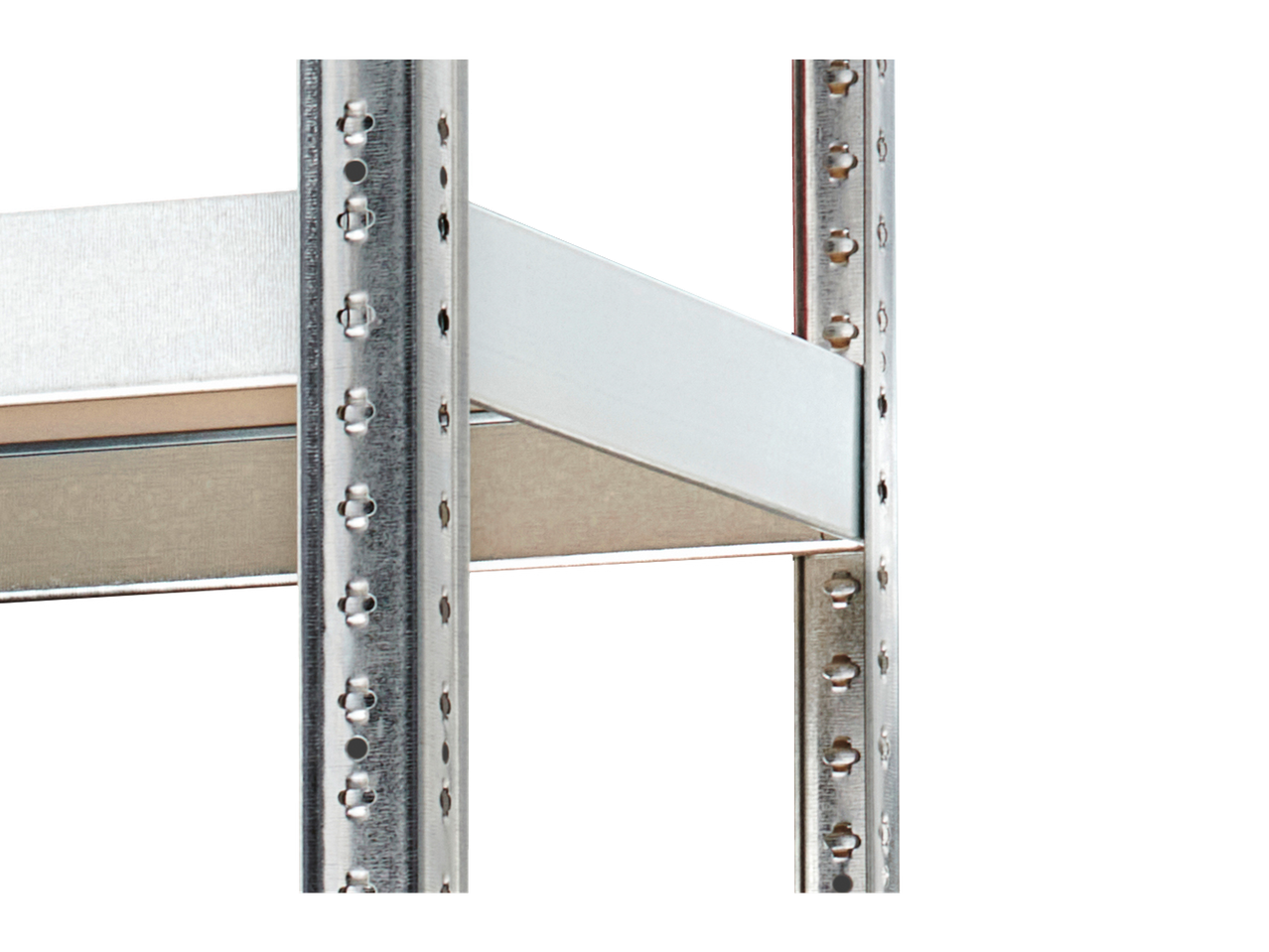 Parkside® metallist raskeveoriiul perforeeritud postide ja reguleeritavate riiulitega.