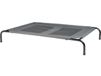 Zoofari Dog Bed, elevated grey fabric bed with black metal frame