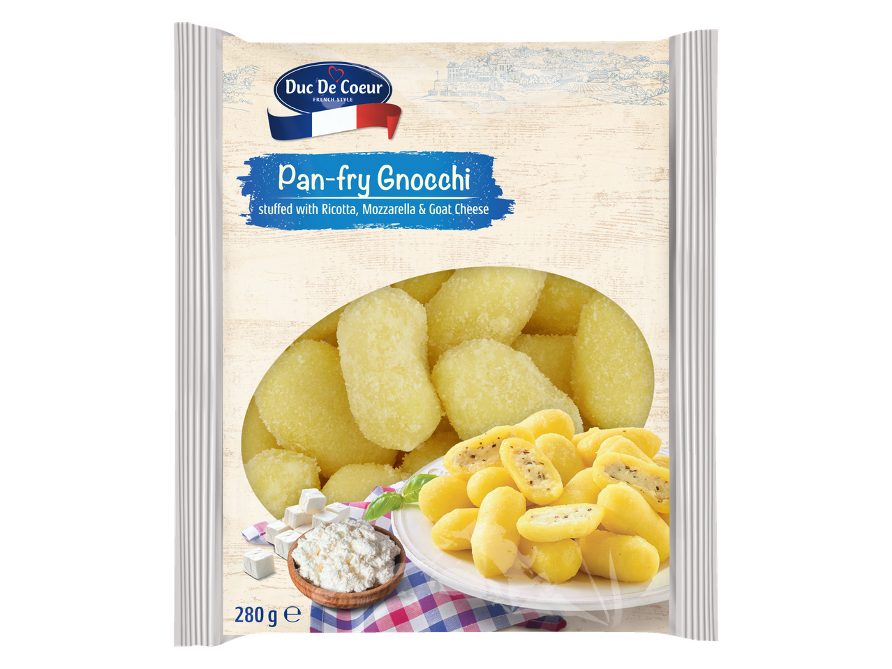 Duc de Coeur bulvių virtinukai su rikotos, mocarelos ir ožkos sūrio įdaru, 280 g