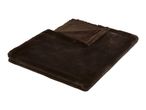Soft brown faux fur blanket, folded to show both sides