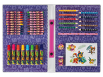 Paw Patrol crayons, markers, and colored pencils in a case.