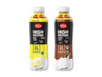 To højprotein-drikke i banan- og chokoladesmag, med 84g protein per flaske.