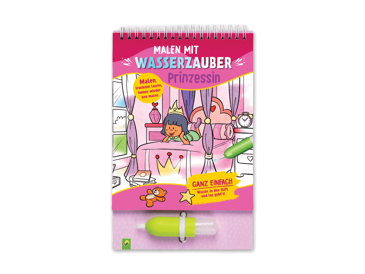 Malbuch 'Malen mit Wasserzauber Prinzessin' mit wiederverwendbarem Wasserstift.