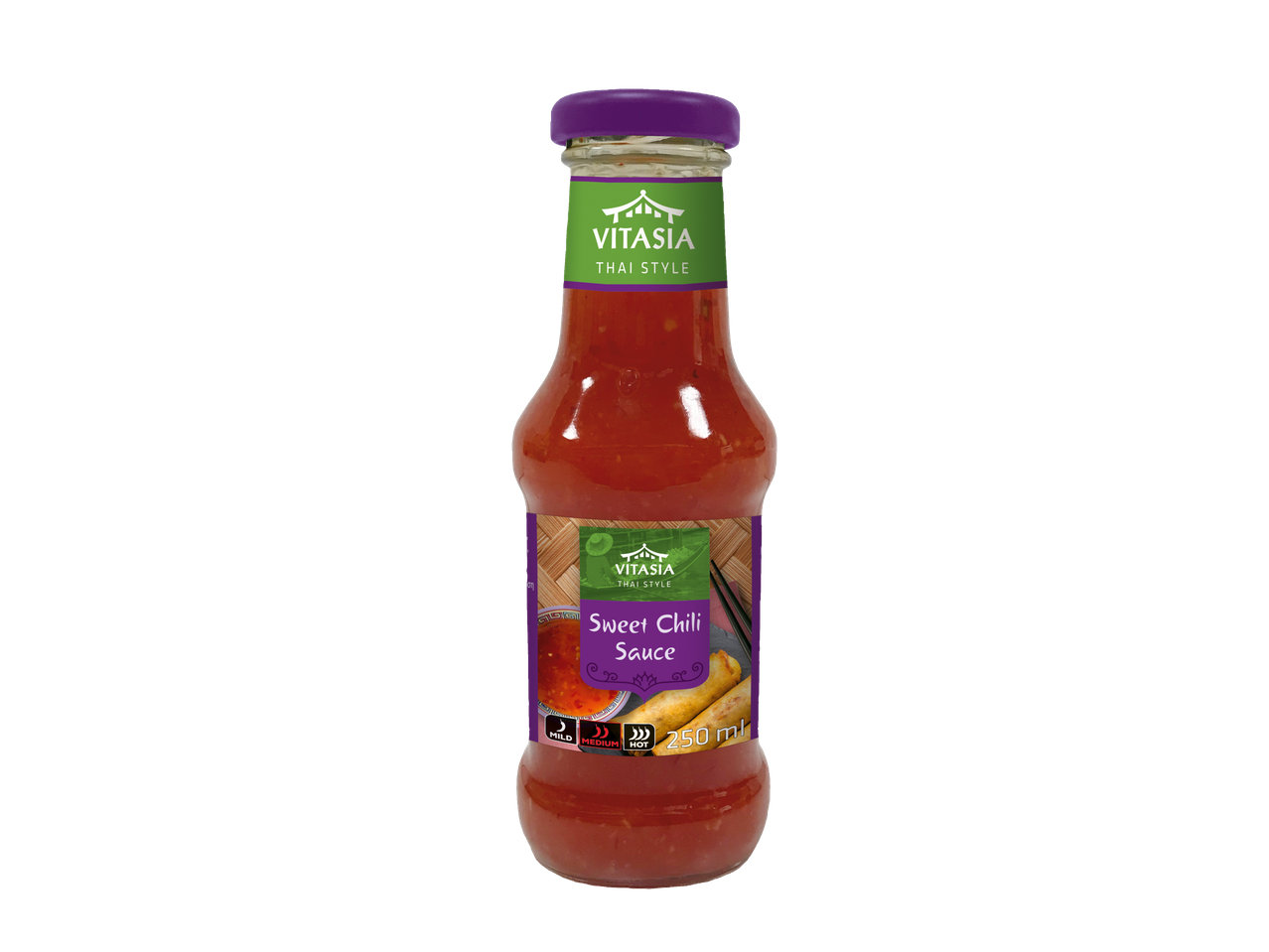 Сладък чили сос от Vitasia в бутилка от 250 ml.