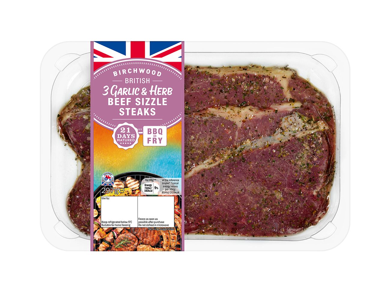 Go to full screen view: Birchwood Beef Sizzle Steaks - Image 1
