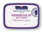 Graasten krabbesalat med surimi og asparges.