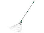 Ancinho de jardim Parkside® com cabo telescópico e dentes de metal.
