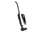SILVERCREST 2 u 1 bežični štapni i ručni usisivač, crni, sa providnom posudom za prašinu.