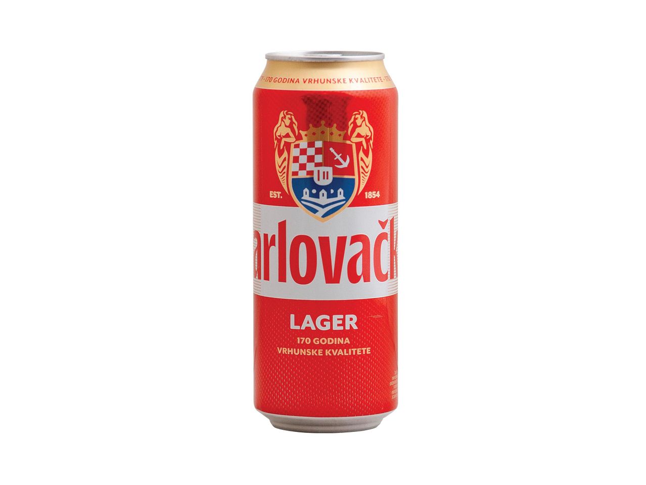 Karlovacko Lager sör konzervdoboz.