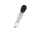 Peça de metal com topo de plástico, provavelmente um componente de ferramenta.
