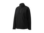Black fleece pullover with a quarter-zip and a small embroidered logo on the chest.