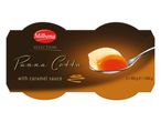 Milbona Selection Panna Cotta karamellszósszal, 2x100g-os kiszerelésben.