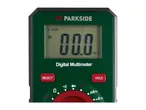 A digital multimeter displaying '00.0 mV' with buttons for SELECT and HOLD.