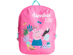 Sac à dos rose Peppa Pig pour enfant, thème tropical, inscription "Adventure Time".