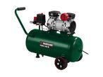 A green Parkside air compressor with black wheels and a handle.
