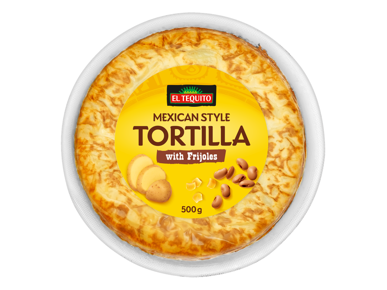 El Tequito Mexicaanse tortilla met frijoles.