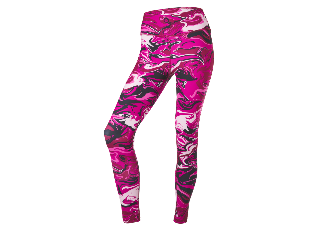 CRIVIT Sieviešu funkcionālās legingi ar abstraktu marmora apdruku rozā un melnā krāsā