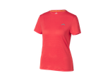 Дамска спортна тениска в цвят корал с къс ръкав и дискретно лого на гърдите