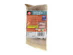 Embalagem de posta de bacalhau congelada com informação nutricional e instruções de preparação.