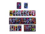 A collection of UNO Flip! playing cards featuring Transformers characters, including numbered and special action cards.