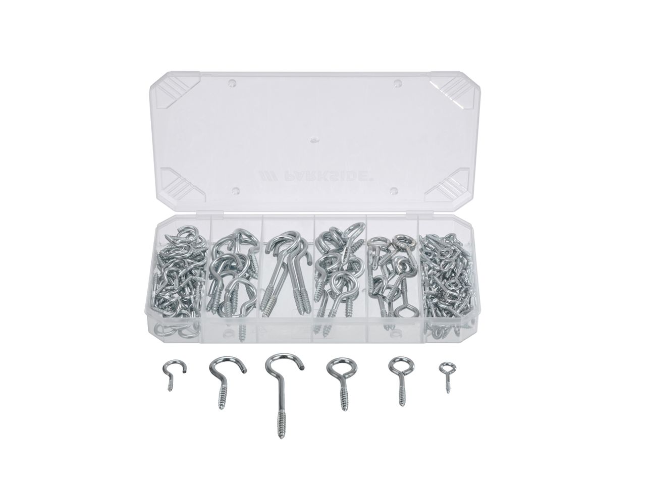 Assortimento set minuteria in confezione trasparente.