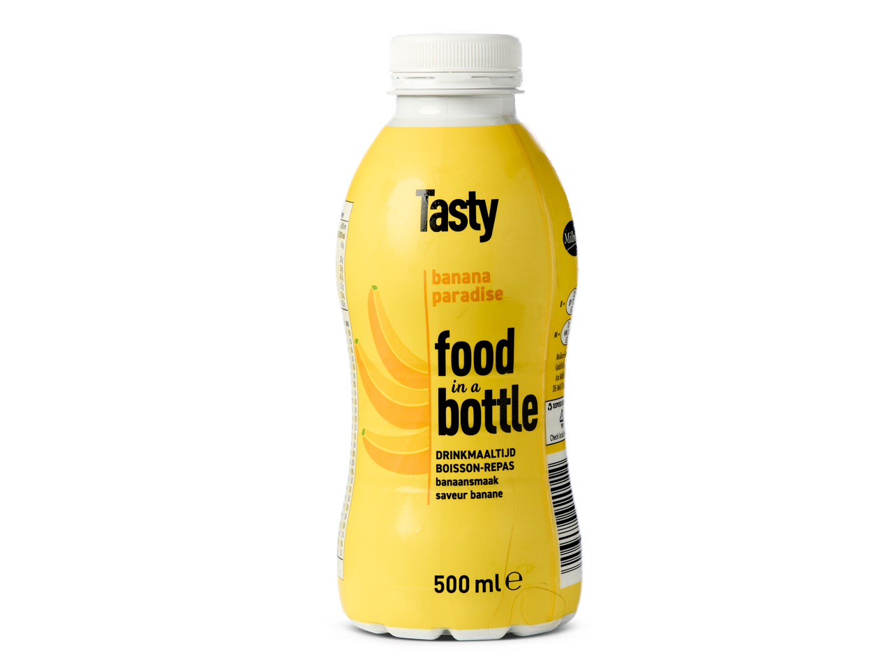 Tasty Banana Paradise bananendrank in een fles.