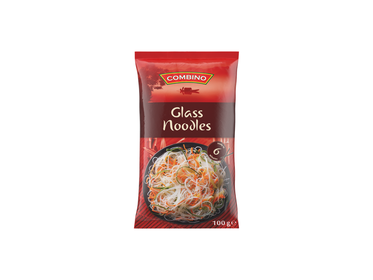 Pachet Combino cu tăiței de sticlă gata în 6 minute.