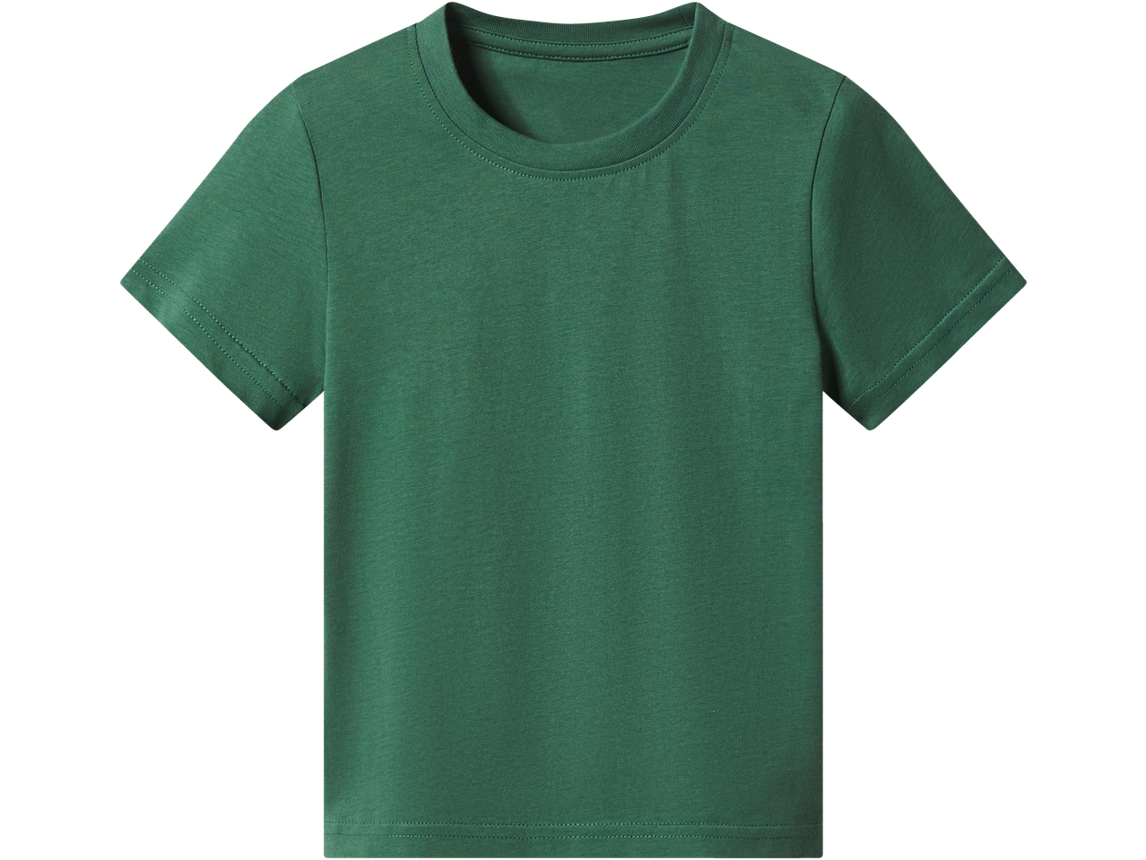 Lupilu Kids' T-Shirt in dark green, short-sleeved with a round neck.