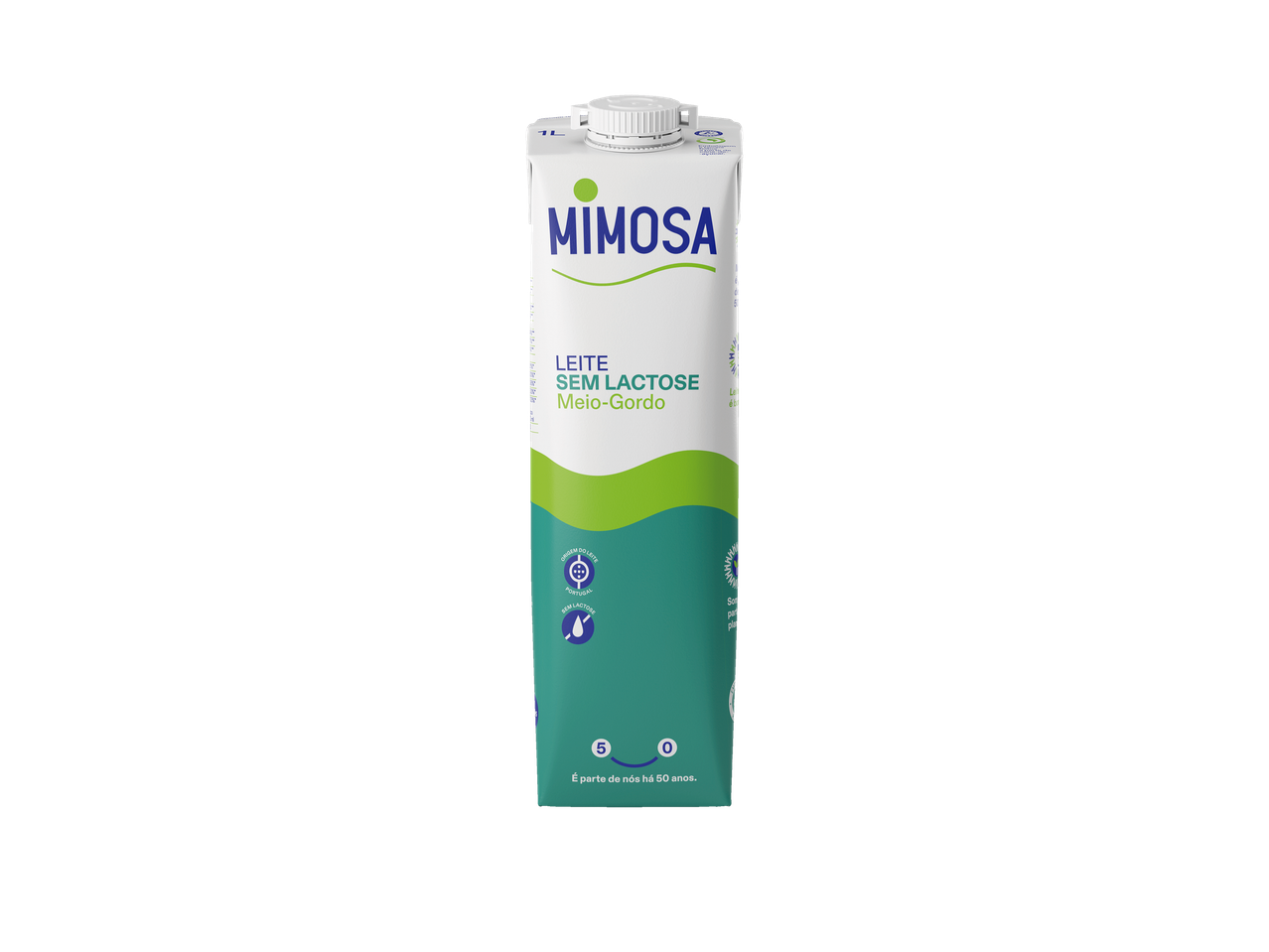 Leite Mimosa sem lactose, meio-gordo.