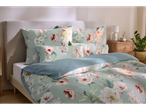 Livarno Microfibre Sateen Duvet Cover Set with a floral pattern in a bedroom setting.