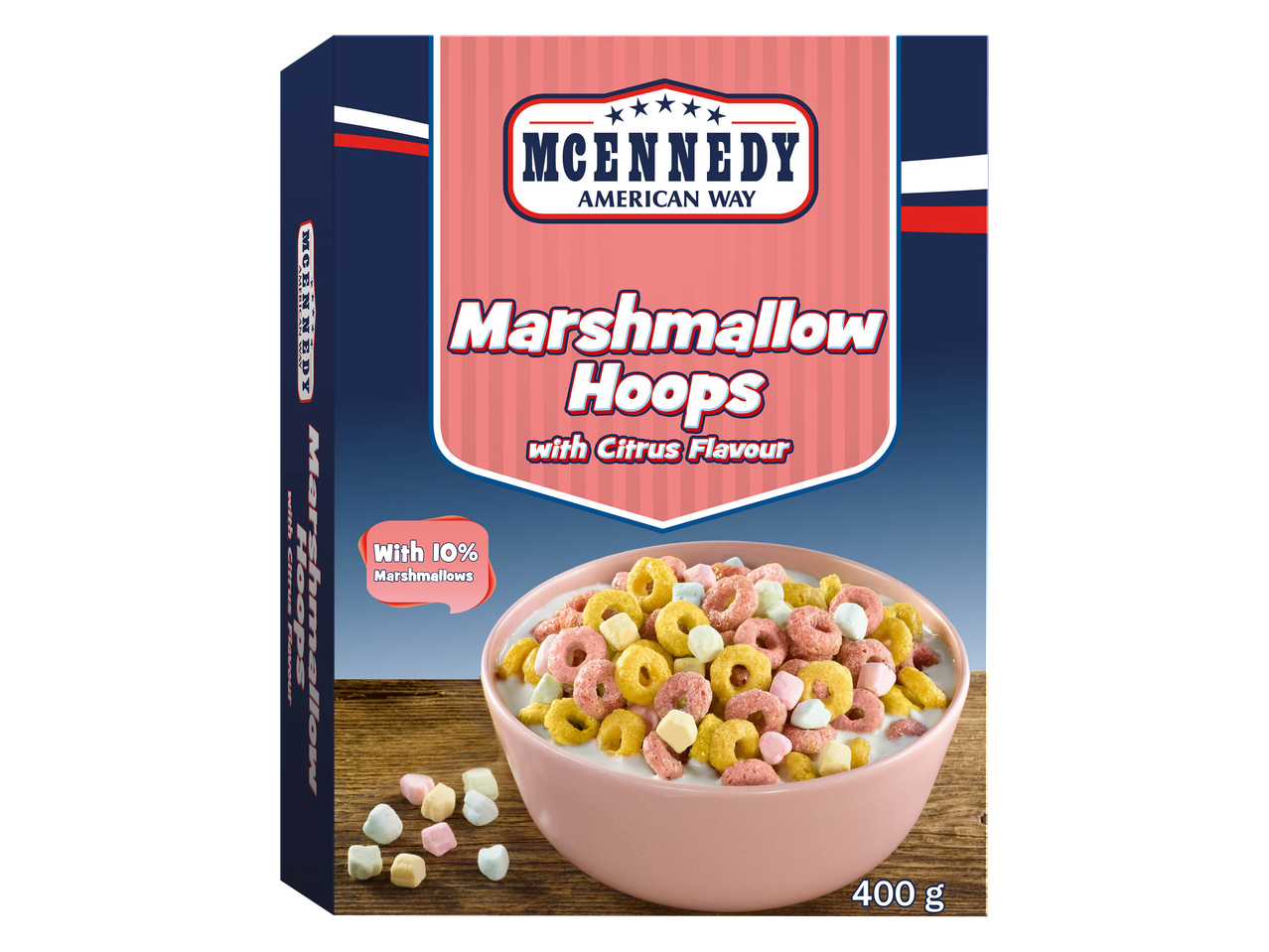 McKennedy Marshmallow Hoops with citrus flavour.
