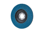 PARKSIDE® angle grinder flap disc accessory with blue abrasive flaps.