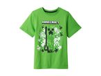En grøn Minecraft t-shirt med et Creeper motiv.