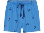 Shorts blu con stampa di palme e coulisse in vita.