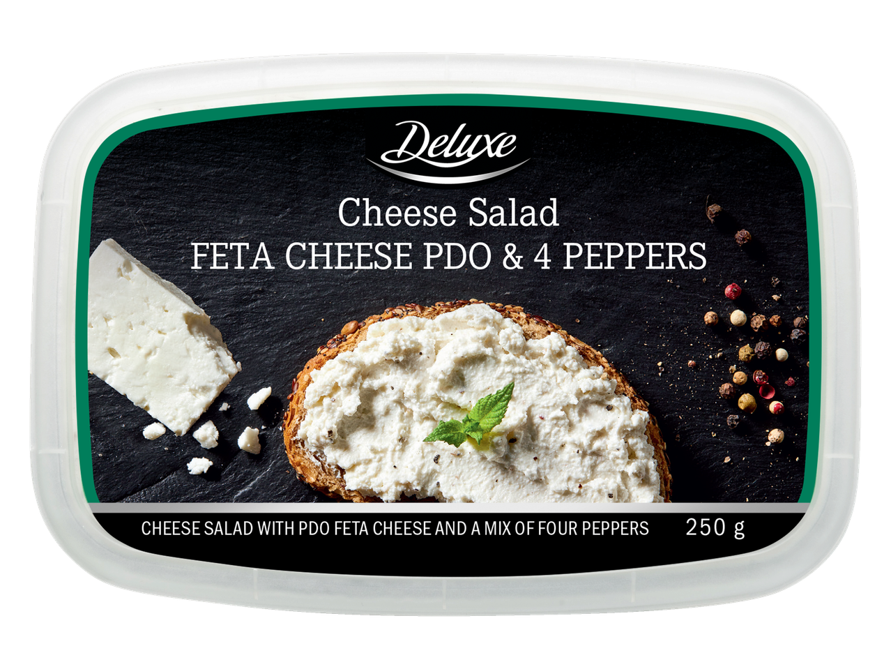 'Deluxe' fetos sūrio salotos su 4 pipirais (250 g).