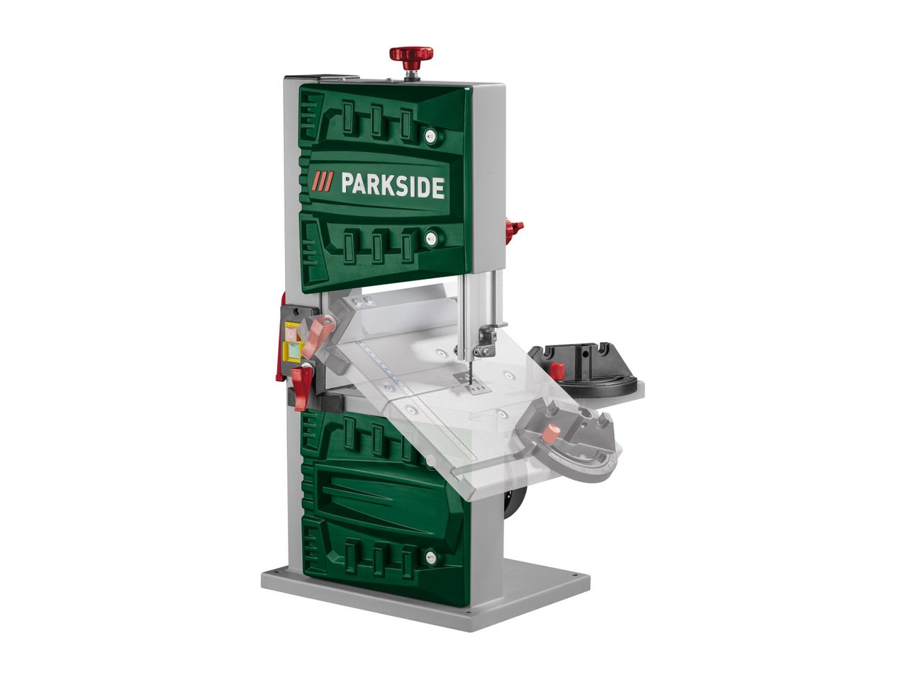 A Rikon vertical band saw for woodworking.