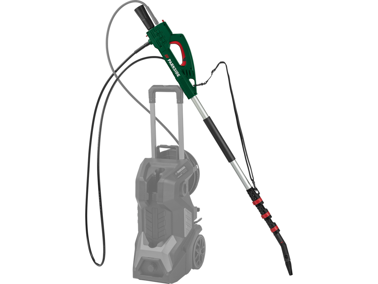 Parkside® Extendable Pressure Washer Lance with a pressure washer in the background