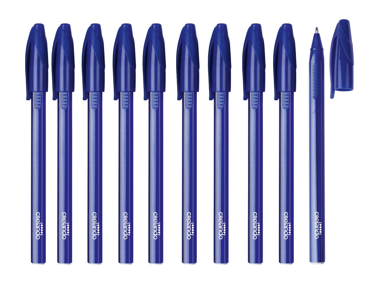 Crelando Blue Ballpoint Pens - 10 Pack