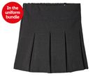 Black pleated school skirt included in uniform bundle.