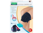 Sensiplast hot/cold compress set for knee: multi-use compress and strap.