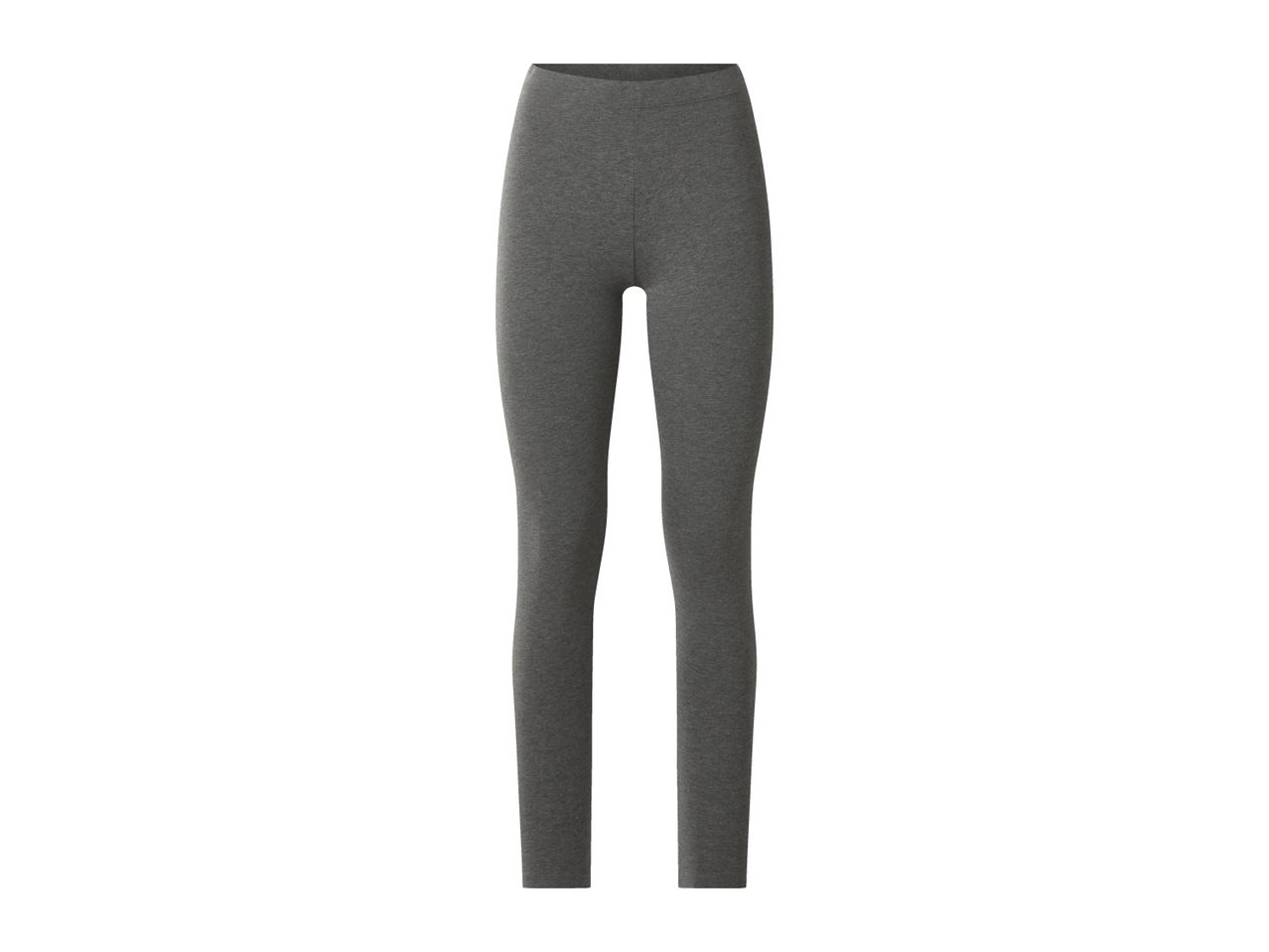 Dark grey full-length leggings with a smooth texture, isolated on a white background.