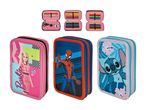 Barbie, Spiderman og Stitch penalhuse med blyanter og saks.