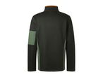 Back view of a dark green men's long-sleeve zip-neck fleece.
