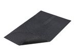 Dark grey doormat with a textured, curved pattern and a non-slip backing