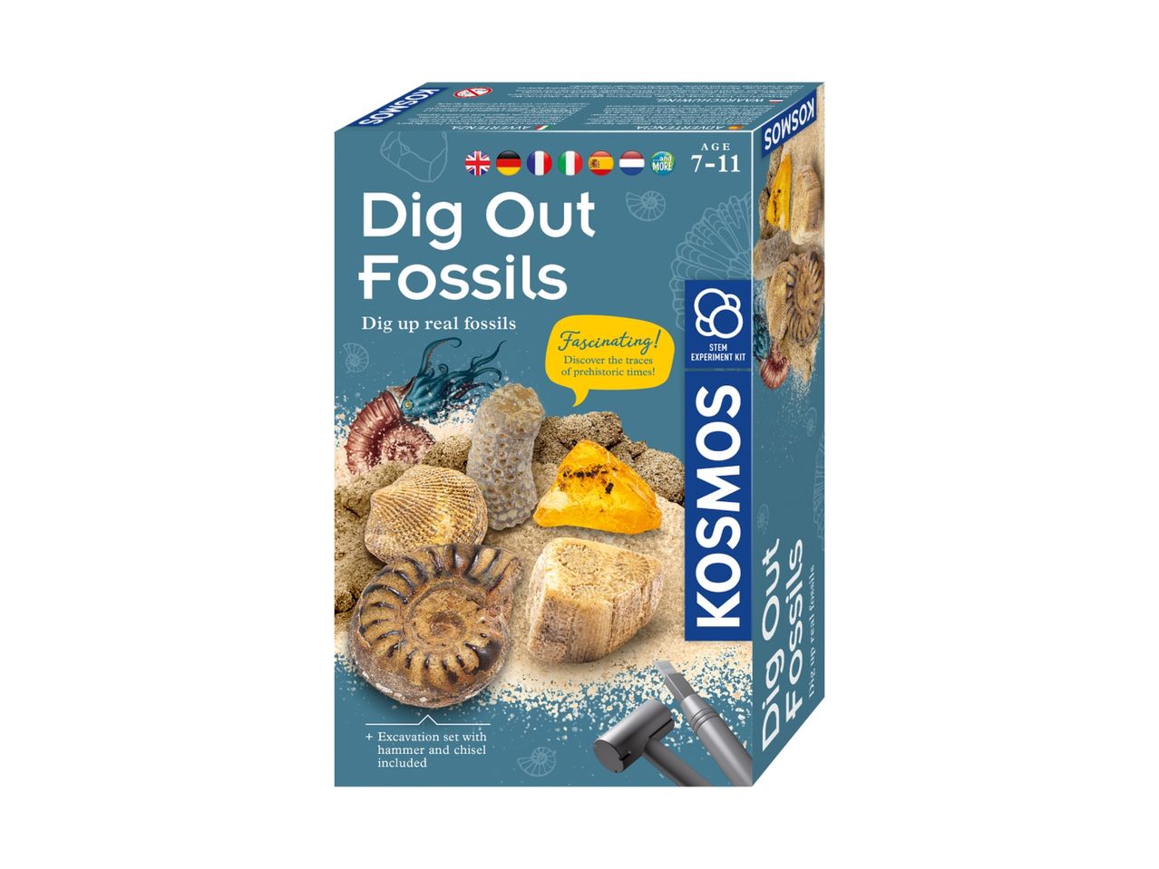 Kosmos Dig Out Fossils sæt: Udgrav ægte fossiler med hammer og mejsel.