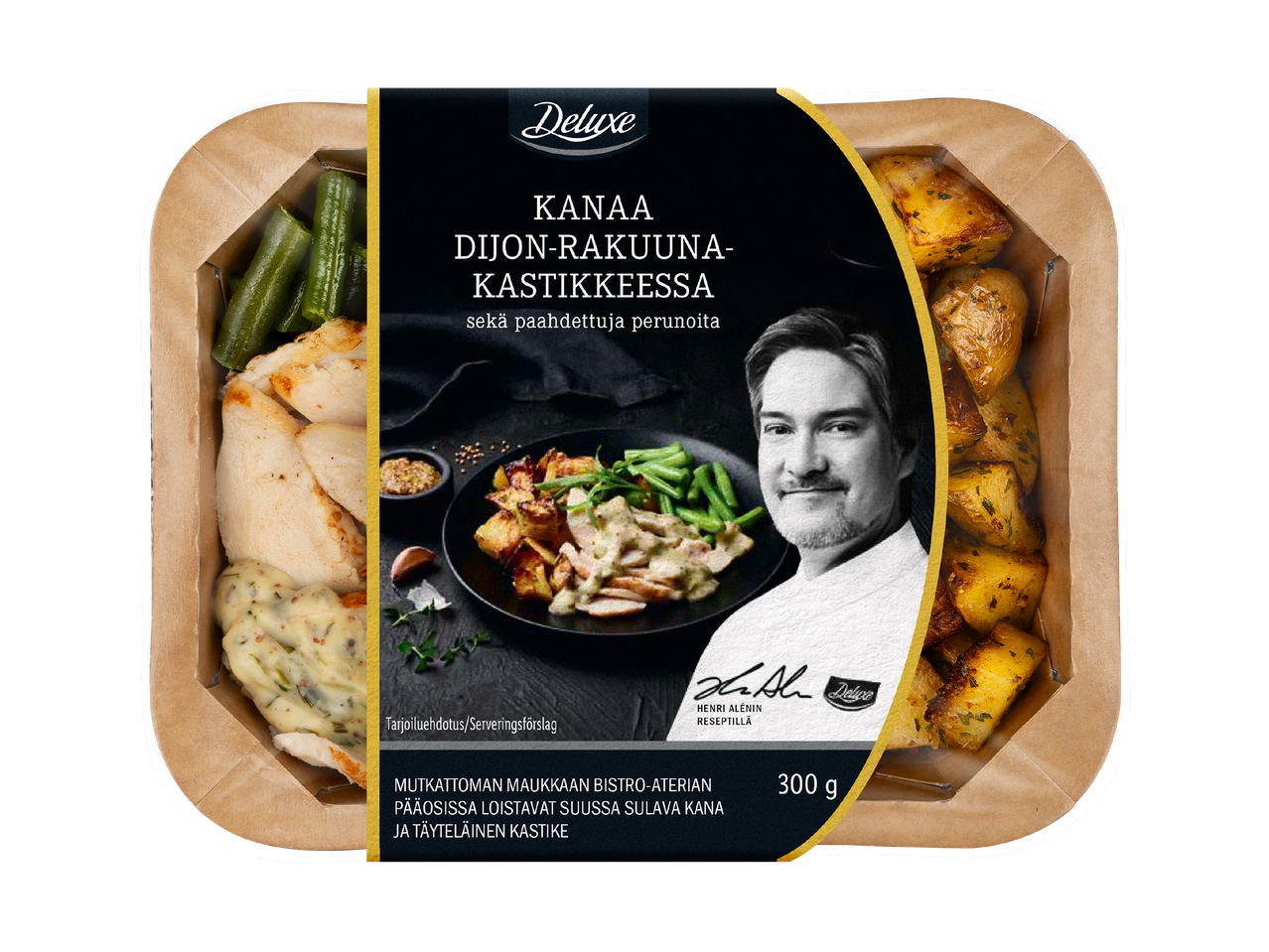 Kanaa dijon-rakuunakastikkeessa ja paahdettuja perunoi…