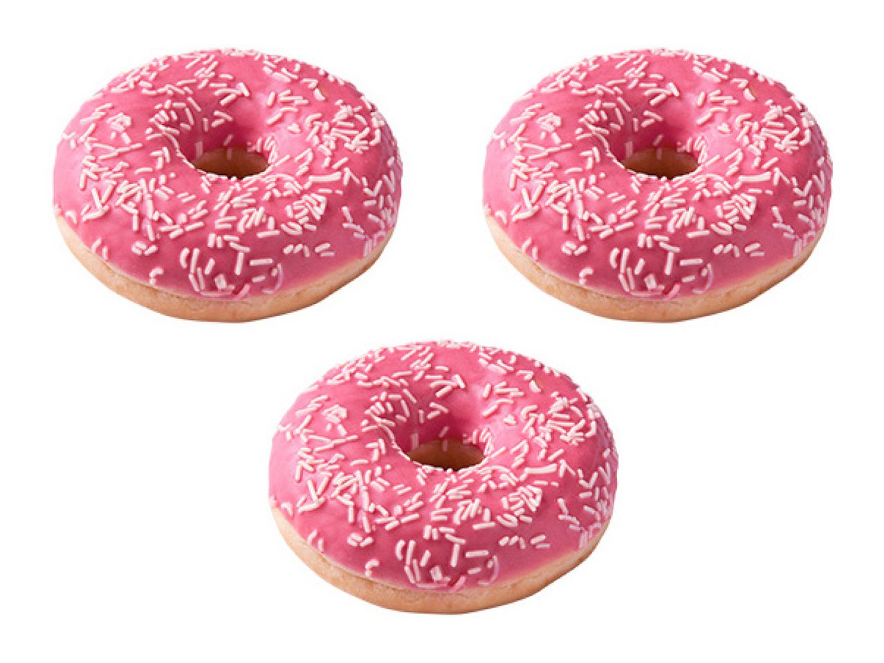 Lidl In-Store Bakery Pink Iced Ring Doughnut - 3 for 1£