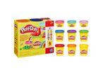 Confezione Play-Doh Bright Rainbow da 9 pezzi con vasetti di plastilina colorati.