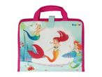Mermaid-themed drawing board with three mermaids and sea creatures.