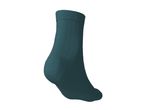 Single dark teal ribbed sock, viewed from the side.